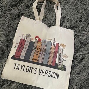 Taylor Swift Version canvas Tote Bag Taylor’s book bag swifty NEW